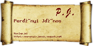 Perényi János névjegykártya
