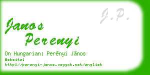janos perenyi business card